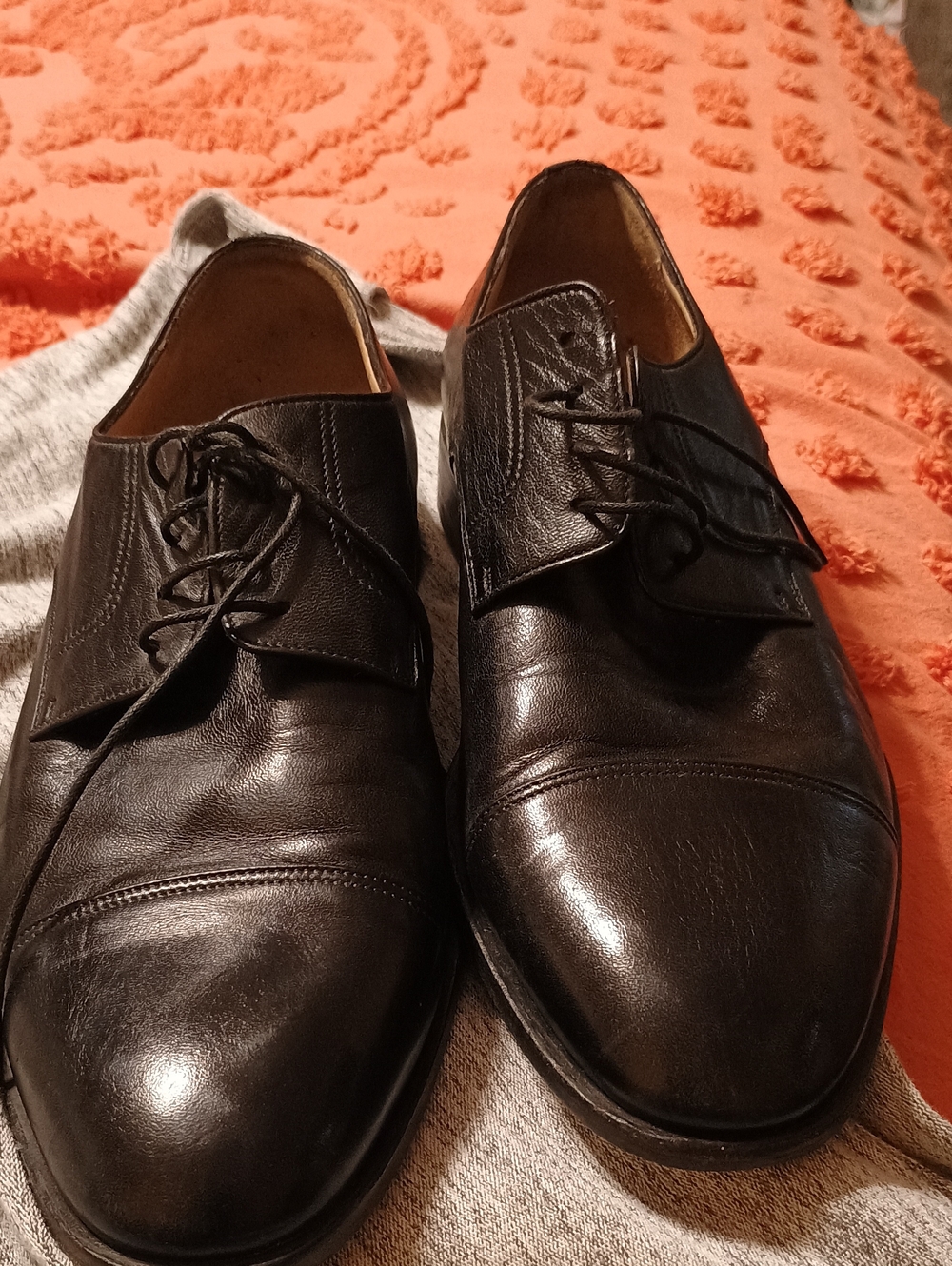 Classic Black Men's Leather Lace-Up Dress Shoes